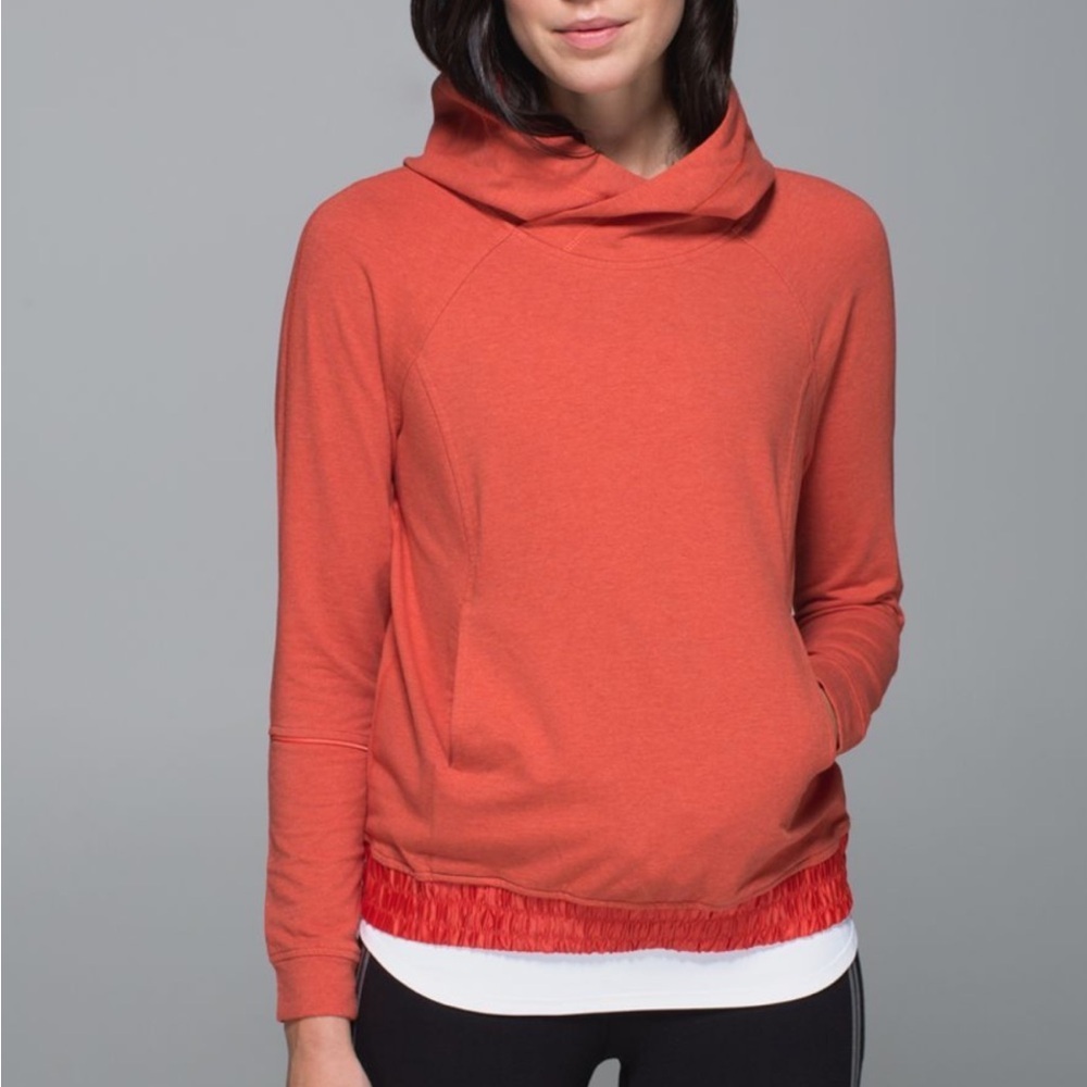 Lululemon All Good Pullover Orange Hoodie Size 6 NWOT